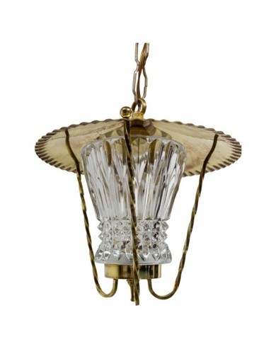 Plafonnier laiton verre - laiton,