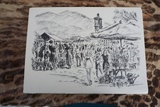CHRISTIAN DE GASTYNE 1909-1969 IMPRESSION MARCHE CROQUIS PROVENCE PROVENCAL 1970