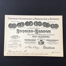 Bonbons Ch. MARTEL Nantes - Etiquette Carton Ancien French Victorian Sweet Label