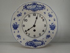 Ancienne assiette faïence  / pendule murale décor paysages 1900 / Horloge Delf
