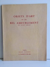 catalogue de vente objet d'art ameublement XVIIIe Palais Galliera 11 Juin 1965