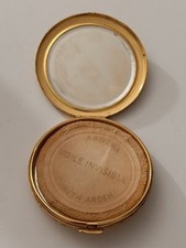 Ancien Poudrier Métal Doré