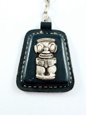 PORTE-CLES - UTA AVIATION Union TRANSPORTS AÉRIENS - Statue AFRICAINE sur CUIR