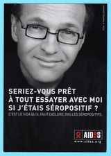 RARE !  Photo Carte LAURENT RUQUIER -CAMPAGNE PREVENTION AIDES 2006  10,5 x 15cm