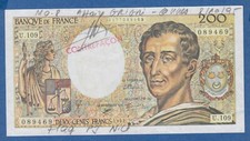 RARE !! FAUX BILLET DE 200 FRANCS MONTESQUIEU SPL