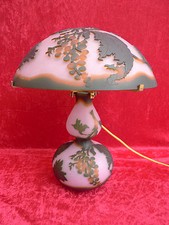 Élégante Vieux Lampe De Table, Épais Verre, Signée, 42CM