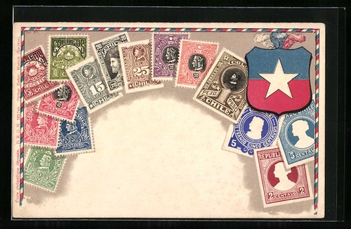Carte postale timbres - , chili