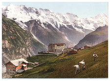 Suisse, Berner Oberland, Mürren, Hôtel mit Breithorn und Mittaghorn Vintage albu