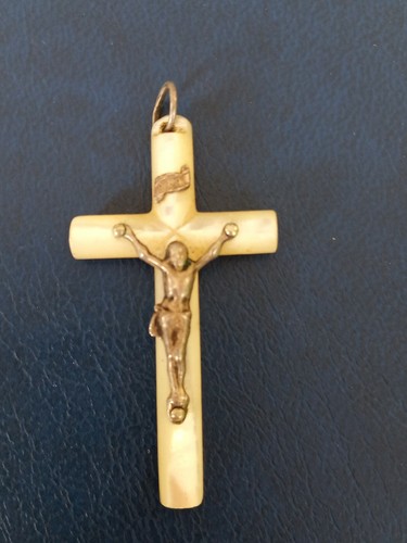 Ancien pendentif croix nacre - ancien,
