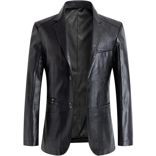 Manteau cuir noir - manteau,