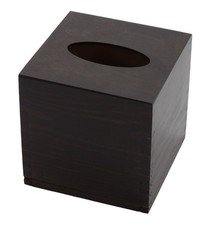 Boîte mouchoirs bois carrée marron cache-tissu déco maison  