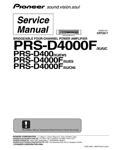 Manuel service pour pioneer - manuel,