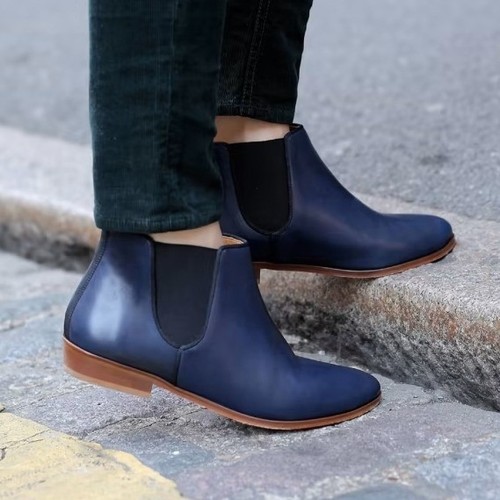 Sezane navy blue - navy, leather