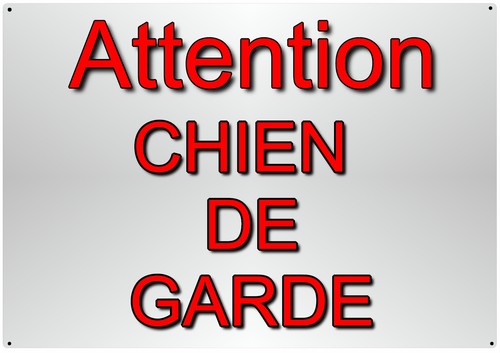 Plaque chien garde en - plaque,