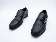 Massimo Dutti Homme Chaussures Monk Basse Élégant Noir Taille 42 Eu Art 23639-98