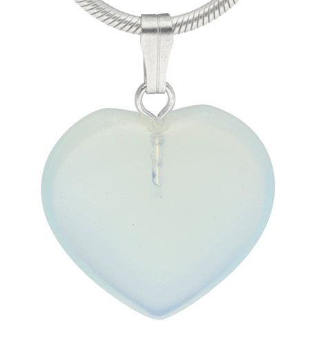 Pendentif cœur opale - pendentif, en