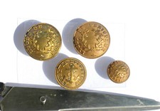 RARE 4 BOUTON UNIFORME - LYCEE DE TOURNON, PERIGUEUX, ROCHEFORT  D:13,18,21,22mm