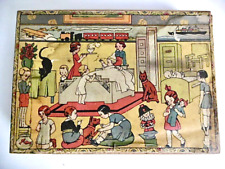 ANCIEN JEU DE CUBES EN BOIS ART DÉCO 27,5 x 19,5 x Ht 5 cm - COMPLET - USURES