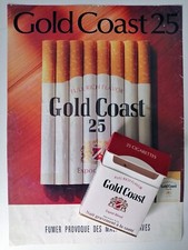 Ancien paquet de cigarette vide GOLD COAST + une publicité