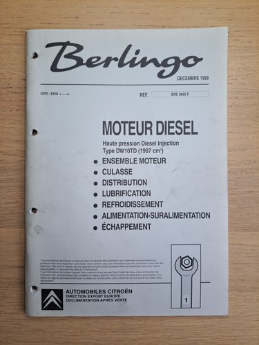 Manuel citroen berlingo - (351b),