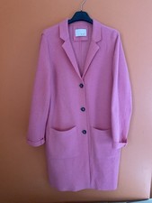 Manteau Mayson OUI  Long Neuf En Laine Bouillie Rose T44 Chaud Léger