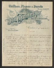 TOULOUSE (31) PLUMES DUVETS CHIFFONS SOIES " Maison GIBERT / A. ARCIDET" en 1905