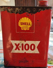Shell X-100 Rouge Bidon D’huile En Métal Vide 2L 