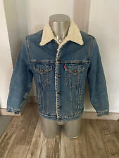 jolie veste en jeans fourrée trucker brut homme LEVI'S 70603 taille S vintage