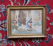 AQUARELLE Vicente PALMAROLI Y GONZALEZ(1834-1896) FEMMES  ESPAGNOLES L'ALHAMBRA