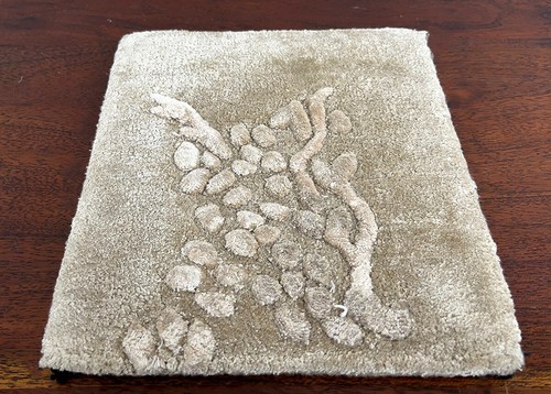 Handmade viscose floral beige - handmade,