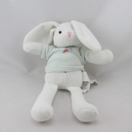 Doudou lapin blanc bleu