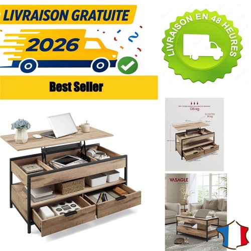 Table basse relevable vasagle - relevable,