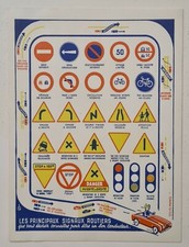 Les principaux signaux routiers vers 1950 Affiche Originale Automobile Education