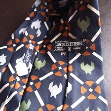 Cravate création Jacques Estérel Paris en pure soie cousue main TBE Silk tie