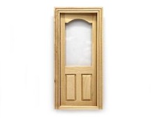 Poupées Maison Porte Demi Vitré Arqué Haut Fenêtre en Bois 1:12 Building Volet