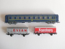 Train JOUEF - lot wagon-lit 3892 + 2 wagons Kronenbourg et Evian.