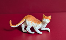 FIGURINE CHAT ROUX ET BLANC PVC ANIMAUX 4cm x 7cm VF TOYS occasion