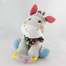 Doudou cheval ane gris foulard