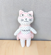 Peluche doudou super chat rose