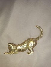 Rare Sculpture Chat en Laiton