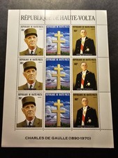 TIMBRE HAUTE VOLTA FEUILLE GENERAL DE GAULLE ARMÉ GUERRE N°304A NEUF ** LUXE MNH