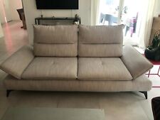 CANAPE DESIGN 2/3 PLACES TISSU GRIS CHINE MARQUE STORY TRES BON ETAT