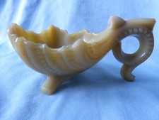 Ancienne opaline de foire coupe vide-poche tripode PORTIEUX VALLERYSTHAL