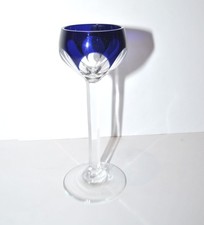 SAINT-LOUIS verre liqueur BRISTOL JOSEPH Overlay cristal doublé bleu cobalt