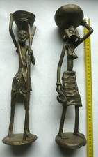 Art africain - statues couple- statue en bronze africain  20e siècle