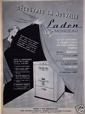 PUBLICITÉ PRESSE 1954 LADEN MONCEAU MACHINE A LAVER QUE VOUS SOUHAITEZ POSSÉDER