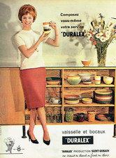 Publicité Advertising  25.03 1960   Duralex Saint- Gobain  vaisselle & bocaux