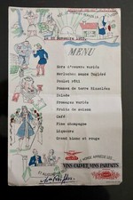 Ancien Menu 1953 Vins