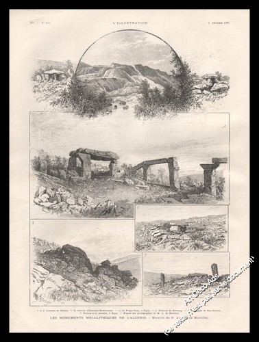 1889 algérie mégalithes - algérie,