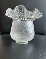 TULIPE GLOBE EN VERRE GRAVÉ EPAIS POUR LAMPE A PETROLE APPLIQUE LUMINAIRE